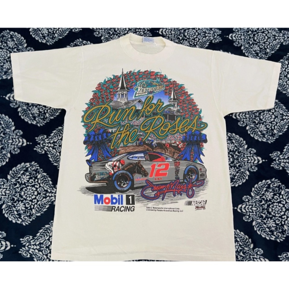 Rare Single Stitch 1999 Mobil 1 Racing 125th Kentucky Derby #12 Jeremy Mayfield